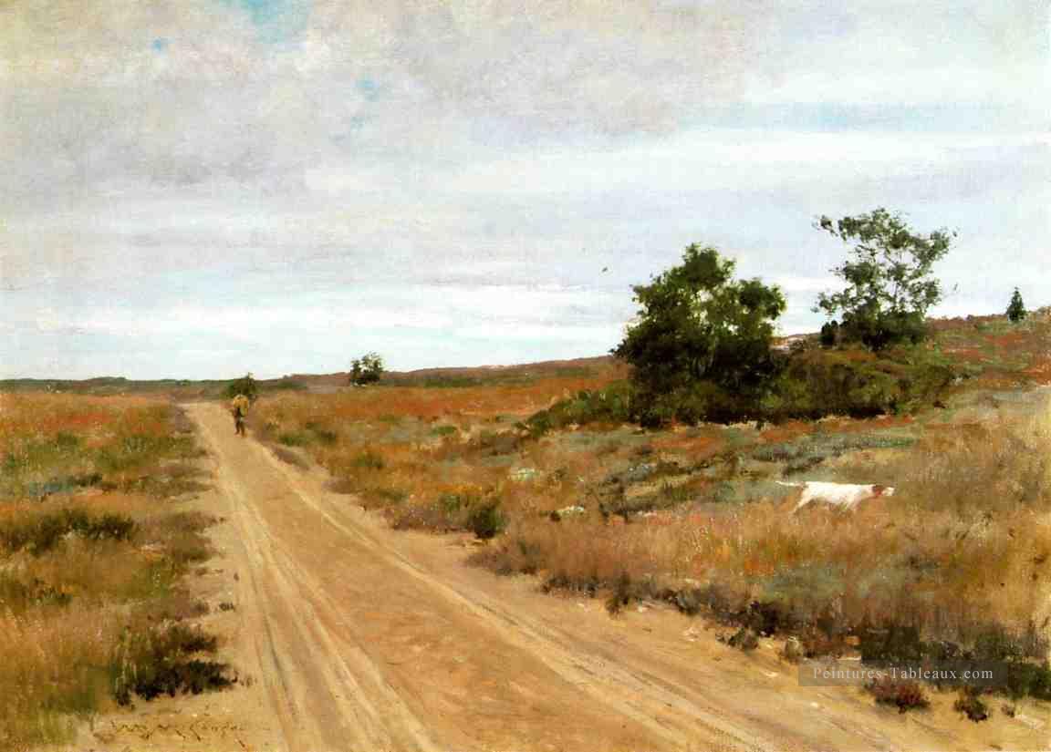 Jeu de chasse à Shinnecock Hills William Merritt Chase Paysage impressionniste Peintures à l'huile